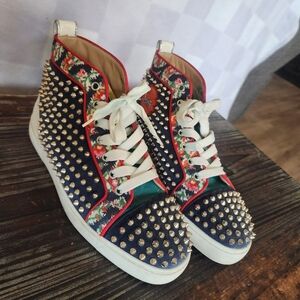 Authentic Christian Louboutin Studded High-Top Sneakers